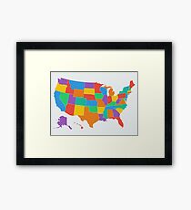 United States Map Framed Print