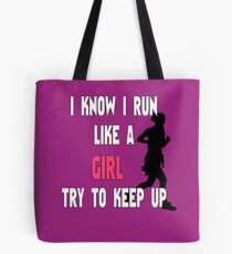 Girl Runner Graphic | I Run Like a Girl Tote Bag