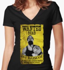Jay Briscoe - Wanted Dead T-shirt Women's Fitted V-Neck T-Shirt