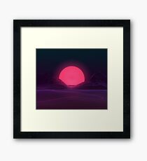 Neon Sonnenuntergang Gerahmtes Wandbild