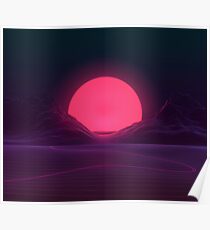Neon Sonnenuntergang Poster