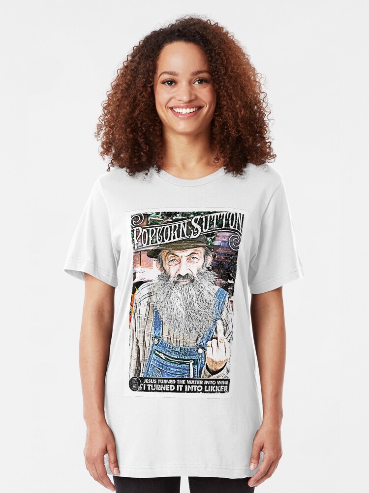 "Moonshine Popcorn Sutton " Tshirt by unclegertrude Redbubble
