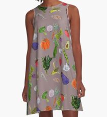 Gemüse A-Linien Kleid