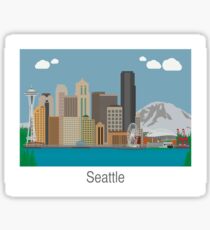 Seattle Washington Skyline Art Sticker