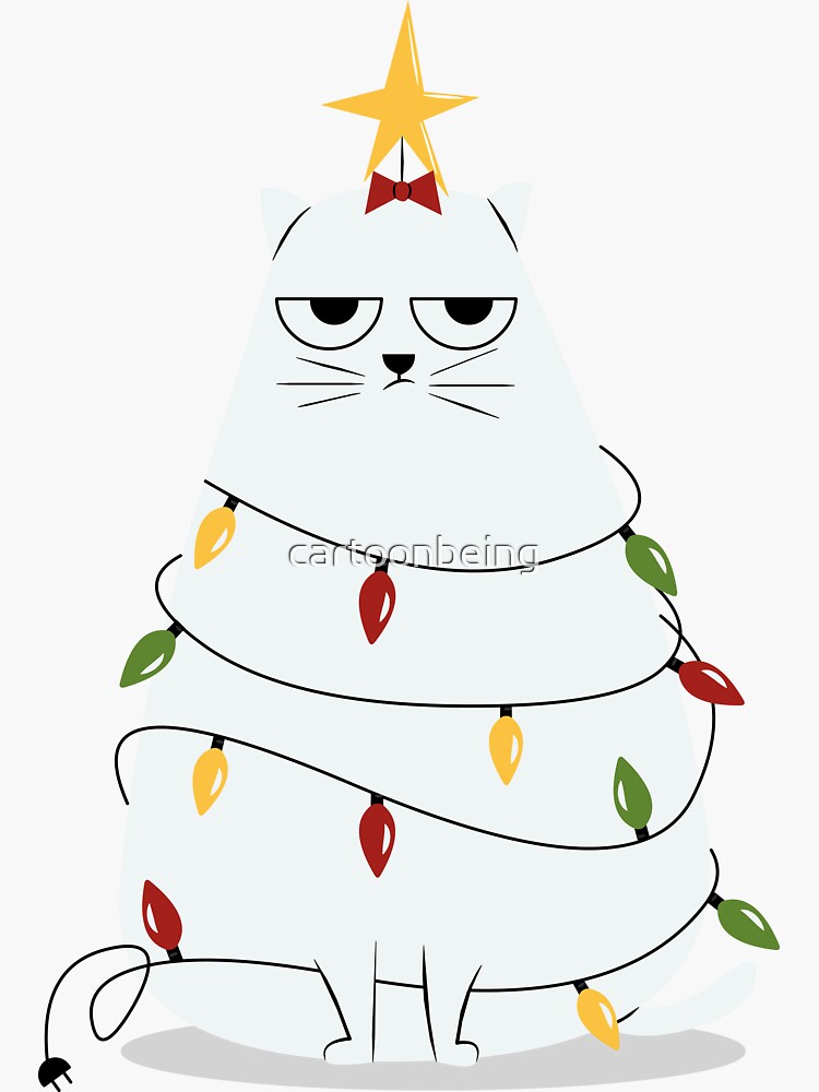 Grumpy Christmas Cat by cartoonbeing