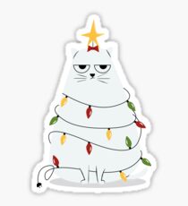 Grumpy Christmas Cat Sticker