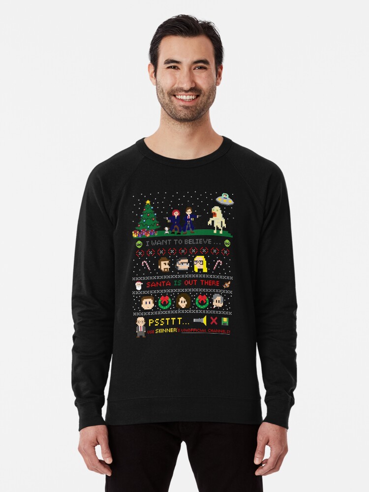 Alternate view of The X-Files Christmas - Santa is Out There Lightweight Sweatshirt
