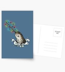 Christmas narwhal Postcards