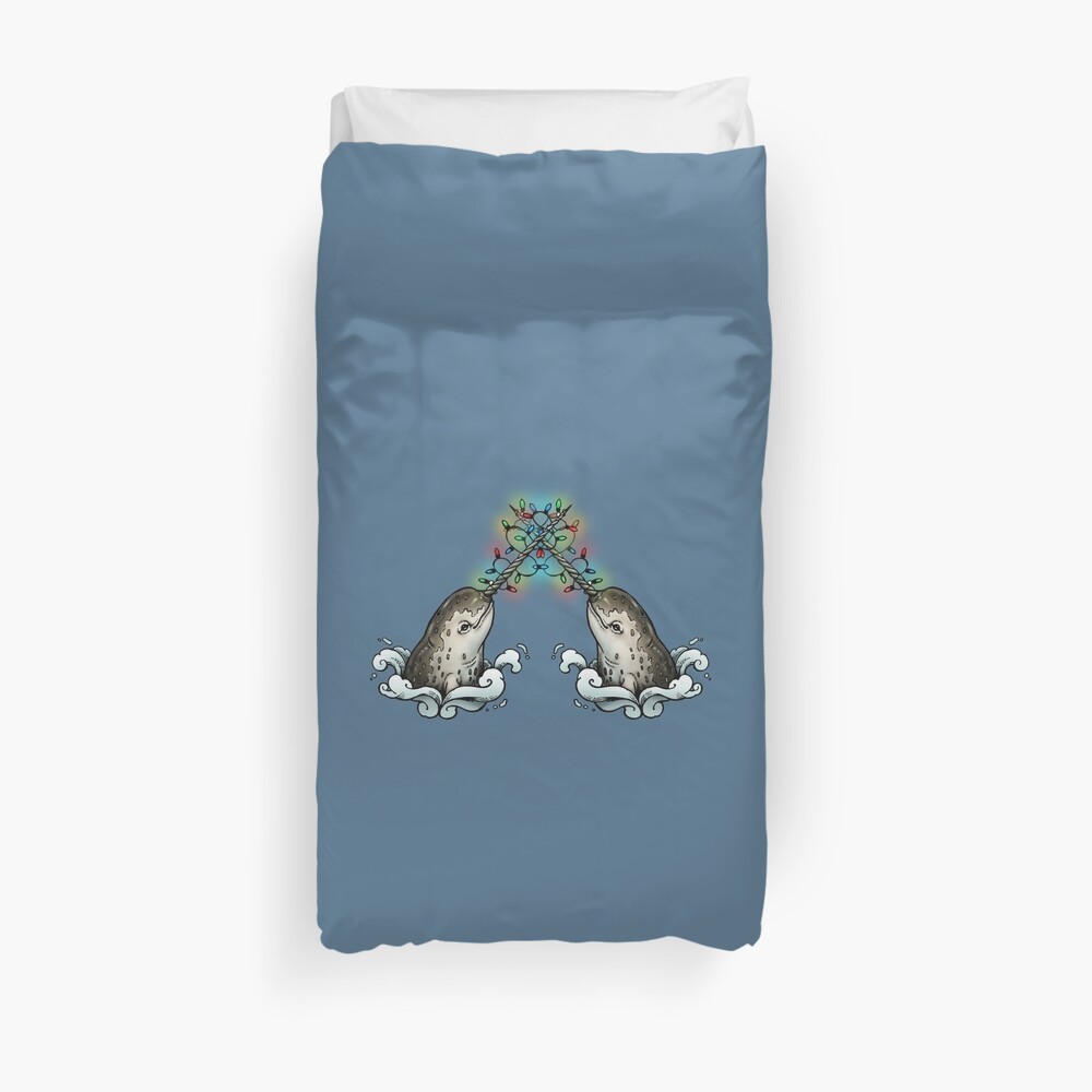 Christmas narwhal Duvet Cover