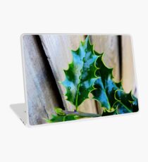 green holly leaf Laptop Skin