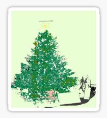 Mom’s Christmas tree with bulbs on green XMAS20 Sticker