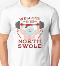Funny Christmas Santa Claus North Swole Weightlifter Unisex T-Shirt
