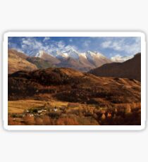 The Five Sisters of Kintail. North West Highlands of Scotland. Sticker