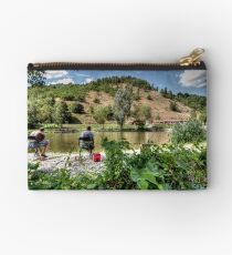 Fishing day in Trooz, Belgium Studio Pouch
