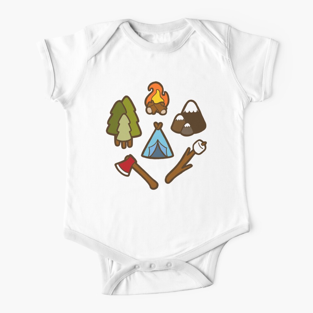 Camping is cool Short Sleeve Baby One-Piece