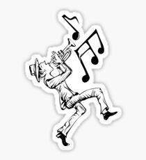 Pedestrian playing the trumpet Sticker