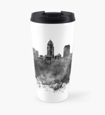 Cleveland-Skyline im schwarzen Aquarell auf weißem Hintergrund Thermobecher