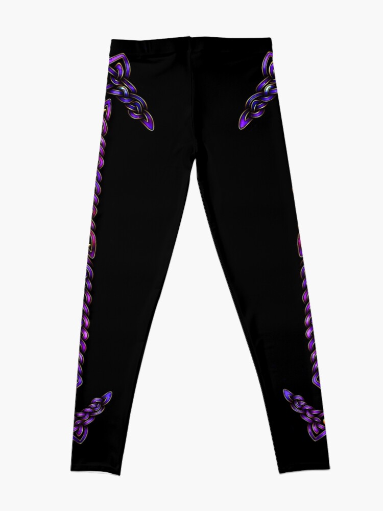 Alternate view of Celtic Knotwork - Gold and Galaxy Leggings