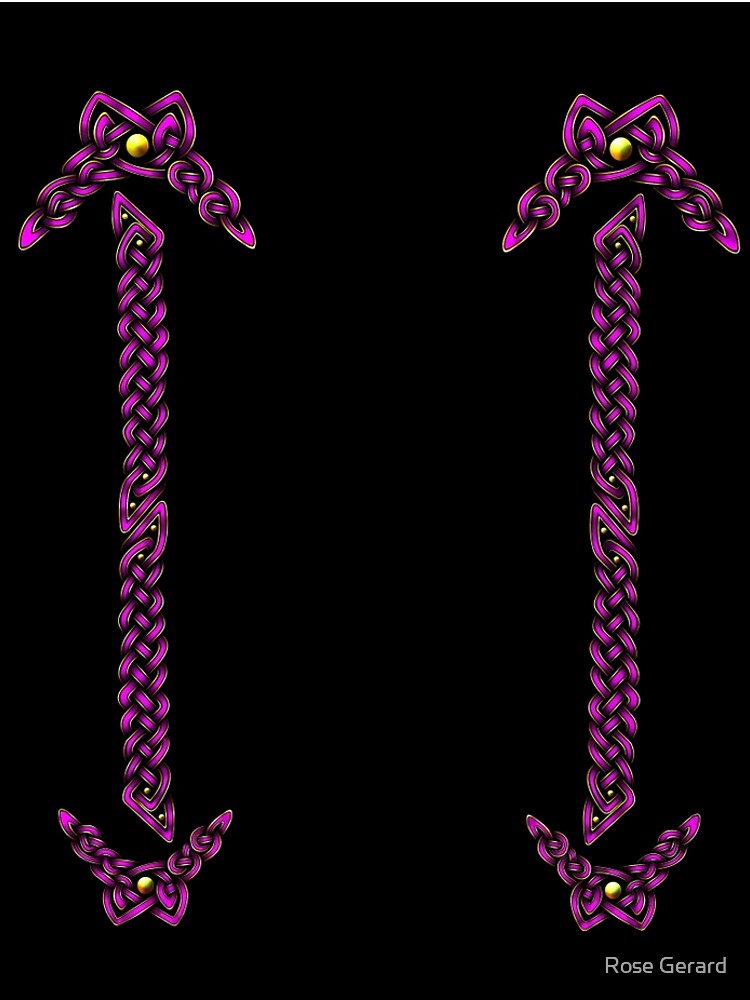 Celtic Knotwork - Gold and Pink by arkadyrose