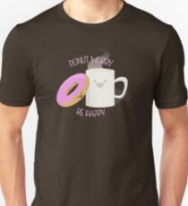 Donut Worry, Be Happy Slim Fit T-Shirt