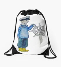 The little captain Drawstring Bag