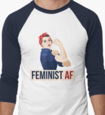 Feminist AF rosie riveter Men's Baseball ¾ T-Shirt