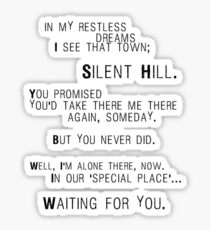 Pegatina Silent Hill - Mary's Letter (Texto)