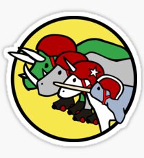 Horned Warrior Friends ROLLER DERBY (Unicorn, Narwhal, Rhino, Triceratops) Sticker