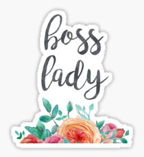 Boss Lady Floral Typography Quote Sticker