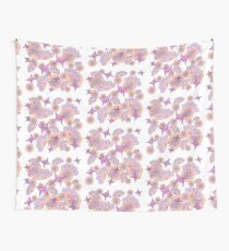 Butterflies, flowers and fans Wall Tapestry
