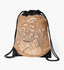 Venus Fly Trap Heart Drawstring Bag