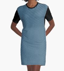 Blue diagonal lines Graphic T-Shirt Dress