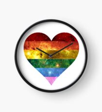 Rainbow Heart - LGBTQ Galaxy Clock