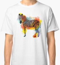 Think Zebras - Rainbow Watercolor Zebra Classic T-Shirt