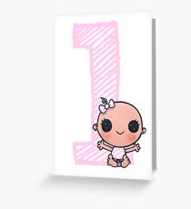 1st birthday Girl Greeting Card