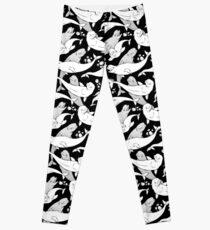 Beluga Wale auf Schwarz Leggings