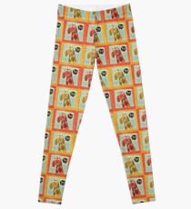 curious giraffe looking from window cartoon Leggings