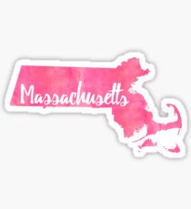 massachusetts pinkk watercolor Sticker