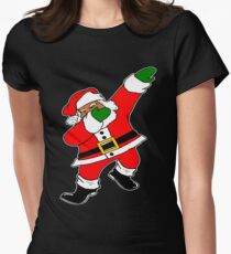 Dab Black Santa Women's Fitted T-Shirt