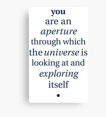 'You are an Aperture' Quote by Alan W. Watts Canvas Print
