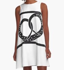 sport pretzel food hunger delicious oktoberfest logo symbol cool design A-Line Dress