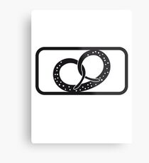 sport pretzel food hunger delicious oktoberfest logo symbol cool design Metal Print