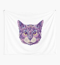 Cat Head (Color Version) Wall Tapestry