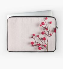 Red berries holly on white Laptop Sleeve