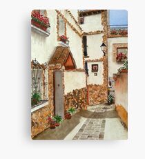 White houses on the Camino de Santiago Canvas Print