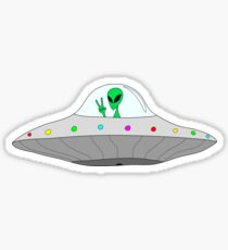 flying saucer peace alien Sticker