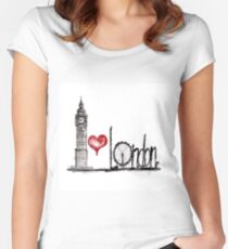 Ich liebe London Tailliertes Rundhals-Shirt