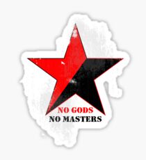 No Gods No Masters - Anarchist Star - grunge Sticker