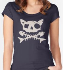 Cat Pirate Jolly Roger Women's Fitted Scoop T-Shirt