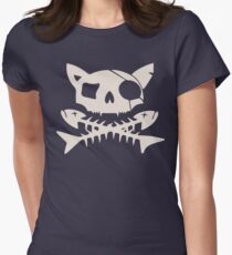 Cat Pirate Jolly Roger Women's Fitted T-Shirt
